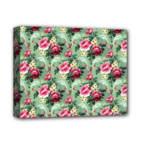 Floral Pattern Ornate Decorative Deluxe Canvas 14  X 11  (stretched) by Pakrebo