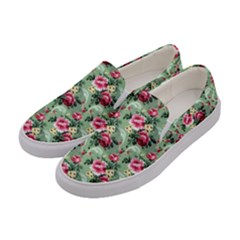 Floral Pattern Ornate Decorative Women s Canvas Slip Ons by Pakrebo