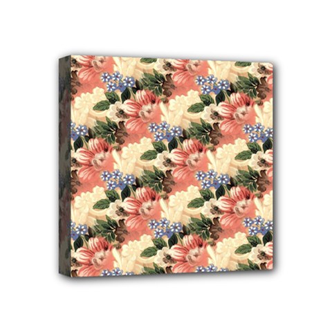 Flower Floral Decoration Pattern Mini Canvas 4  X 4  (stretched) by Pakrebo