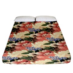 Flower Floral Decoration Pattern Fitted Sheet (king Size) by Pakrebo