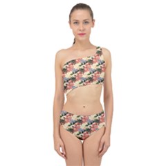 Flower Floral Decoration Pattern Spliced Up Two Piece Swimsuit by Pakrebo