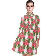 Floral Seamless Decorative Spring Long Sleeve Chiffon Shirt Dress by Pakrebo