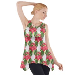 Floral Seamless Decorative Spring Side Drop Tank Tunic by Pakrebo