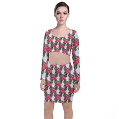 Floral Seamless Decorative Spring Top And Skirt Sets by Pakrebo