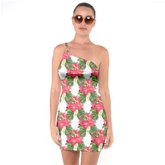 Floral Seamless Decorative Spring One Soulder Bodycon Dress by Pakrebo