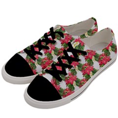 Floral Seamless Decorative Spring Men s Low Top Canvas Sneakers by Pakrebo