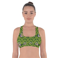 Pattern Nature Texture Heather Cross Back Sports Bra by Pakrebo