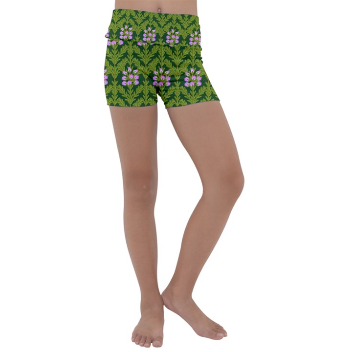 Pattern Nature Texture Heather Kids  Lightweight Velour Yoga Shorts