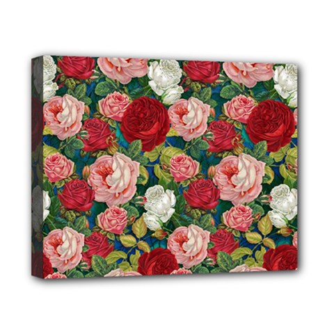 Roses Repeat Floral Bouquet Canvas 10  X 8  (stretched) by Pakrebo