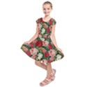 Roses Repeat Floral Bouquet Kids  Short Sleeve Dress View1