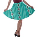 Non Seamless Pattern Background Blue A-line Skater Skirt View1