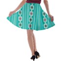 Non Seamless Pattern Background Blue A-line Skater Skirt View2