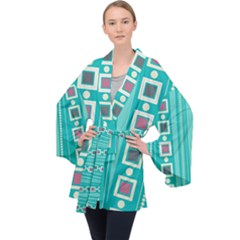 Non Seamless Pattern Background Blue Velvet Kimono Robe by Pakrebo