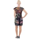 Full Moon Silhouette Tree Night Cap Sleeve Bodycon Dress View2