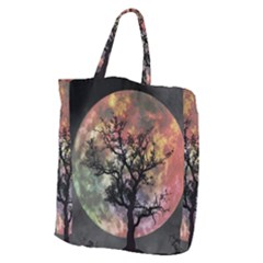 Full Moon Silhouette Tree Night Giant Grocery Tote by Pakrebo