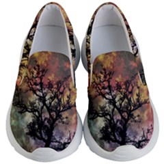 Full Moon Silhouette Tree Night Kids  Lightweight Slip Ons by Pakrebo