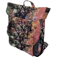 Full Moon Silhouette Tree Night Buckle Up Backpack by Pakrebo