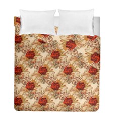 Scrapbook Floral Background Vintage Duvet Cover Double Side (full/ Double Size) by Pakrebo