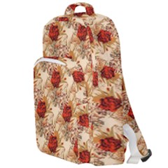 Scrapbook Floral Background Vintage Double Compartment Backpack by Pakrebo