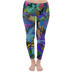 Flowers Abstract Branches Classic Winter Leggings by Pakrebo