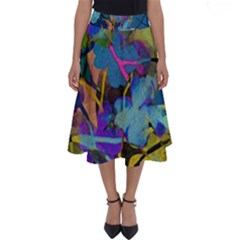 Flowers Abstract Branches Perfect Length Midi Skirt by Pakrebo