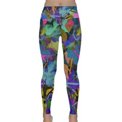 Flowers Abstract Branches Lightweight Velour Classic Yoga Leggings by Pakrebo