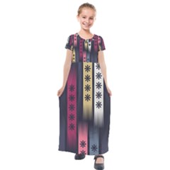 Non Seamless Pattern Background Kids  Short Sleeve Maxi Dress