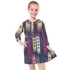 Non Seamless Pattern Background Kids  Quarter Sleeve Shirt Dress