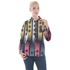 Non Seamless Pattern Background Women s Long Sleeve Pocket Shirt