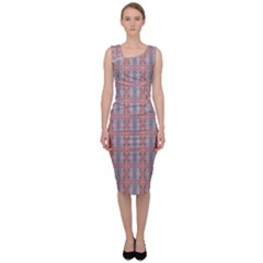 Pink Graphics Pattern Ornament Sleeveless Pencil Dress