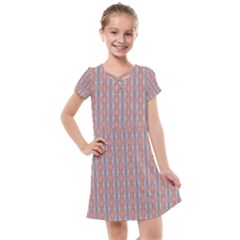 Pink Graphics Pattern Ornament Kids  Cross Web Dress