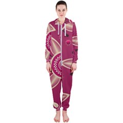 Background Non Seamless Pattern Art Hooded Jumpsuit (ladies) 