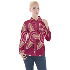 Background Non Seamless Pattern Art Women s Long Sleeve Pocket Shirt