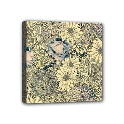 Abstract Art Artistic Botanical Mini Canvas 4  X 4  (stretched) by Pakrebo