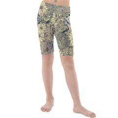 Abstract Art Artistic Botanical Kids  Mid Length Swim Shorts