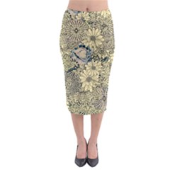 Abstract Art Artistic Botanical Midi Pencil Skirt by Pakrebo