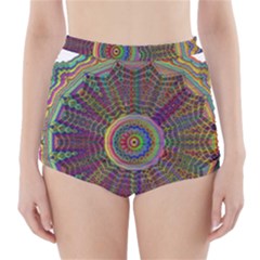 Mandala Decorative Ornamental High-waisted Bikini Bottoms by Pakrebo