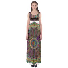 Mandala Decorative Ornamental Empire Waist Maxi Dress