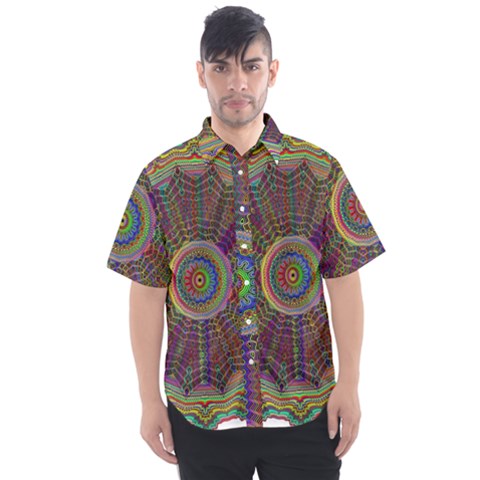 Mandala Decorative Ornamental Men s Short Sleeve Shirt by Pakrebo