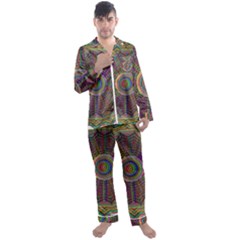 Mandala Decorative Ornamental Men s Satin Pajamas Long Pants Set