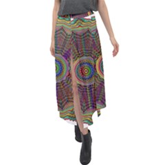 Mandala Decorative Ornamental Velour Split Maxi Skirt