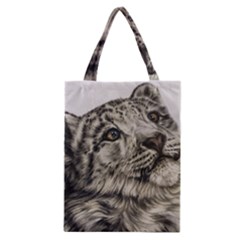 Snow Leopard Cub Classic Tote Bag by ArtByThree