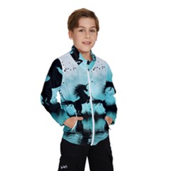 Wonderful Unicorn Silhouette In The Night Kids  Windbreaker by FantasyWorld7