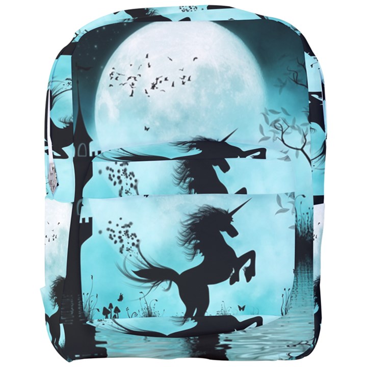 Wonderful Unicorn Silhouette In The Night Full Print Backpack