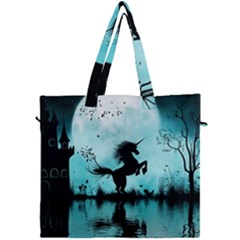 Wonderful Unicorn Silhouette In The Night Canvas Travel Bag by FantasyWorld7