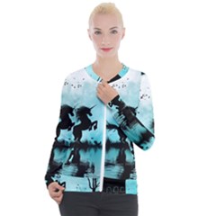 Wonderful Unicorn Silhouette In The Night Casual Zip Up Jacket