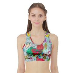 Supersonic Key West Gypsy Blast Sports Bra With Border by chellerayartisans