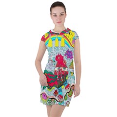 Supersonic Key West Gypsy Blast Drawstring Hooded Dress by chellerayartisans