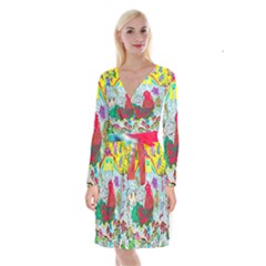 Supersonic Key West Gypsy Blast Long Sleeve Velvet Front Wrap Dress by chellerayartisans