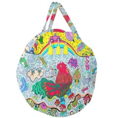 Supersonic Key West Gypsy Blast Giant Round Zipper Tote by chellerayartisans